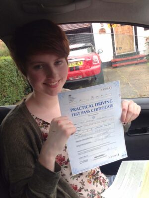 Emily passed with Wests School of Motoring, Romford