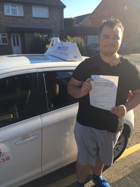 Connor Lomas passed with Wests School of Motoring Romford