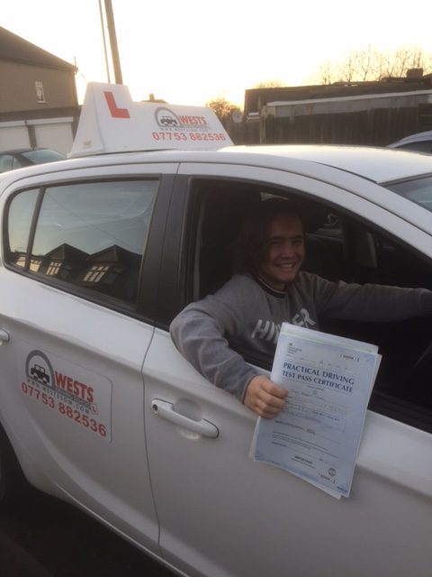 Tyler passed with Wests School Of Motoring After Taking Driving Lessons in Rush Green