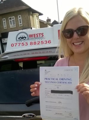 Laura Passed taking manual driving lessons Gidea Park